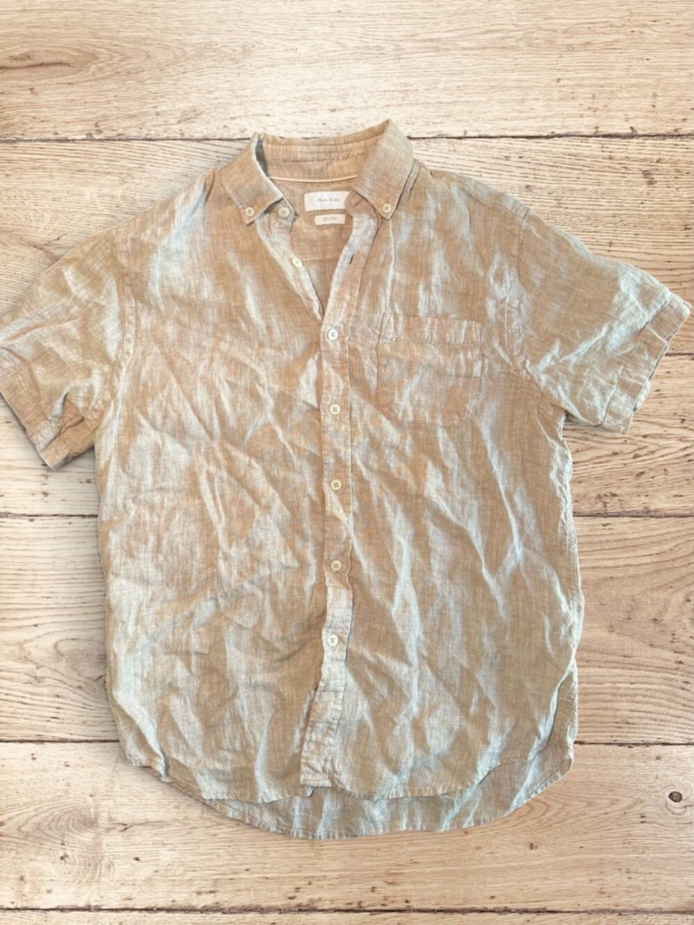 Porter and Ash 100% linen button down shirt- size medium